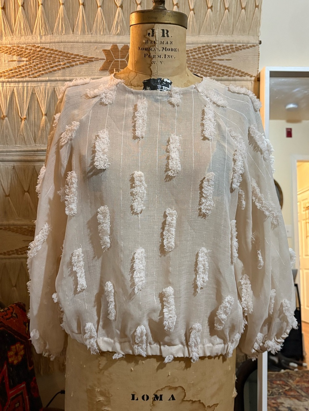 Zara Cream Puff Sleeve Blouse